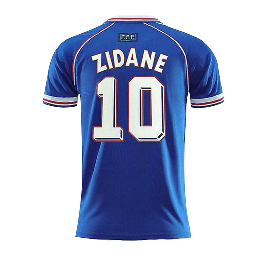 Blue sports jersey with 'Zidane' and number '10' on a white background