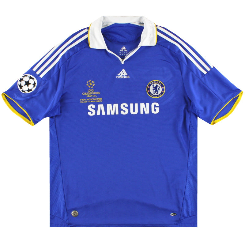 Blue sports jersey with Adidas and Samsung logos on a white background