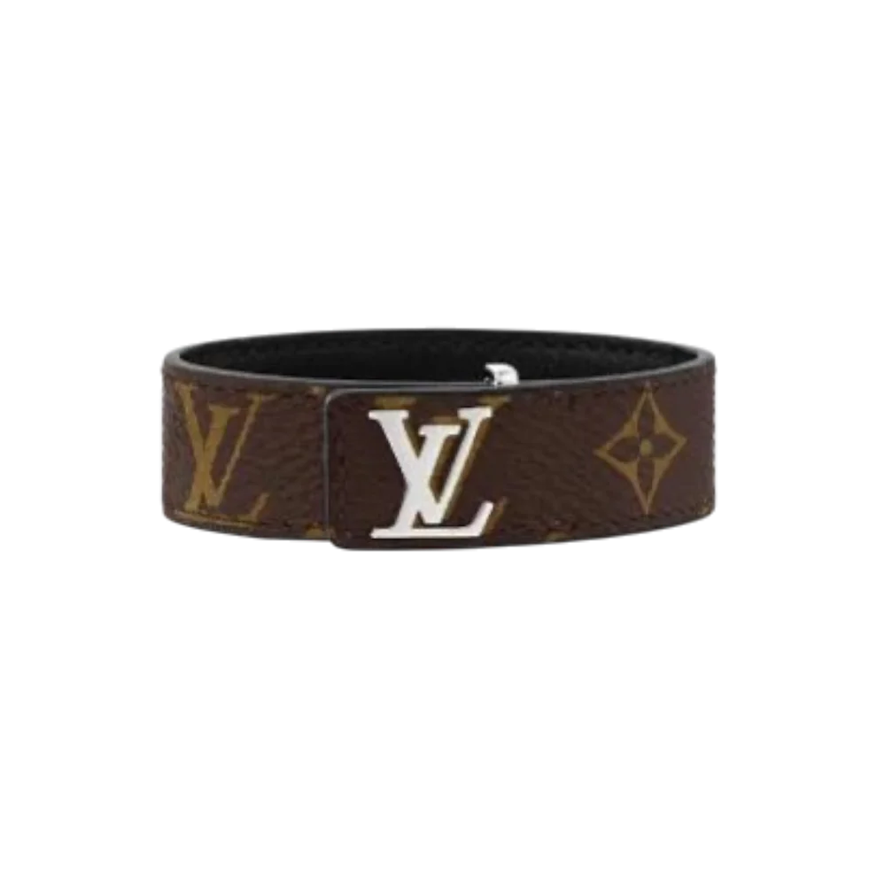 Louis Vuitton belt with monogram pattern on a white background