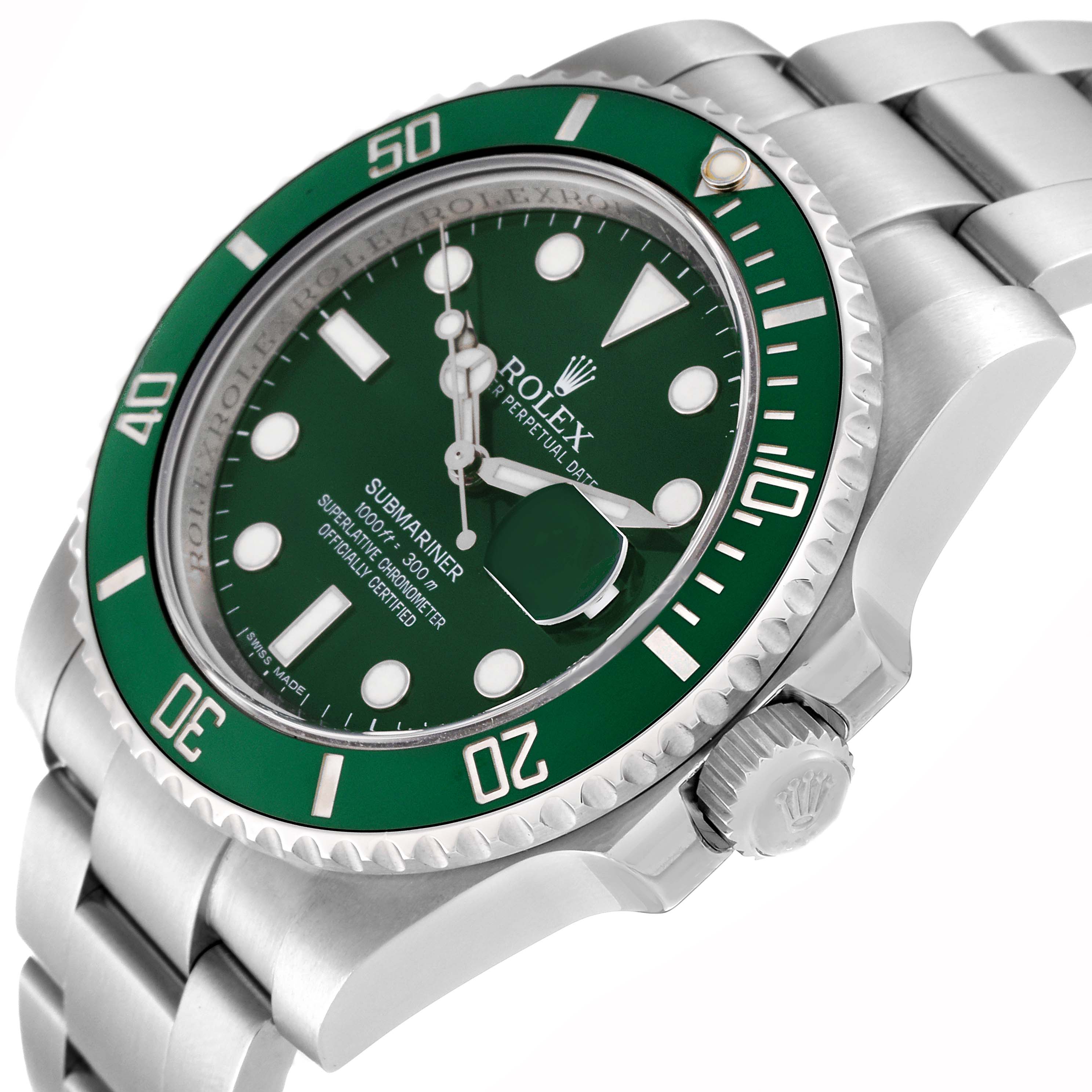 Rolex Submariner Steel Hulk Green Dial Mens Watch 116610LV Box Card